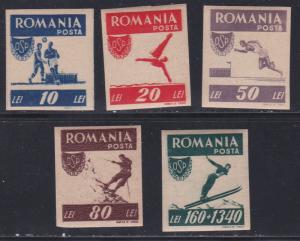 Romania # 628-631, B340, Winter Sports, Imperf, NH, 1/2 Cat