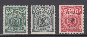 J39676 JL stamps,1927 bolivia set mnh #178-80 ovpt,s