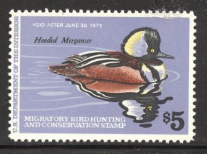 United States Scott RW45 MNHOG - 1978 $5 Merganser - CV $16.00