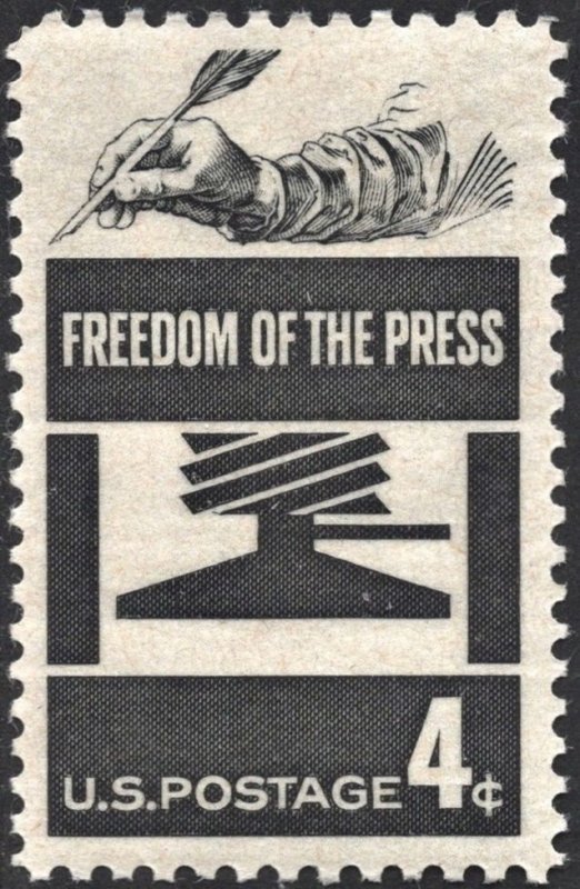 SC#1119 4¢ Freedom of the Press Single (1958) MNH