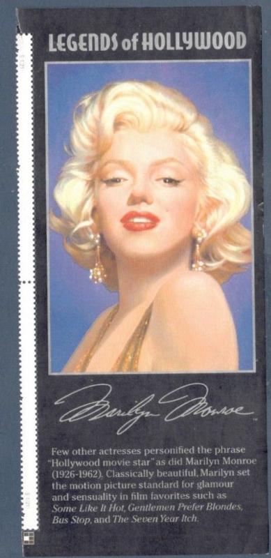 2967 Marilyn Monroe Selvage (No Stamps) Free Shipping 