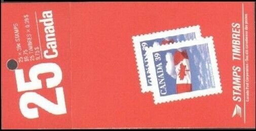 Canada 1166b booklet (25), MNH. Flag and Clouds, 1987.