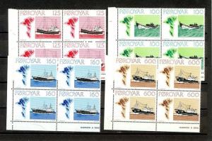 Faroe Islands Scott 24-27 Mint NH blocks