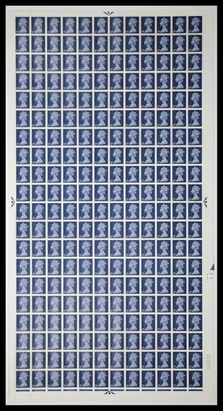 Pre-Decimal machin Full Set of 17 in Sheets UNMOUNTED MINT/MNH