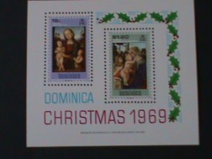 DOMINICA-1969-CHRISTMAS PAINTINGS-MADONNA & THE CHILD-MLH  IMPERF S/S VF