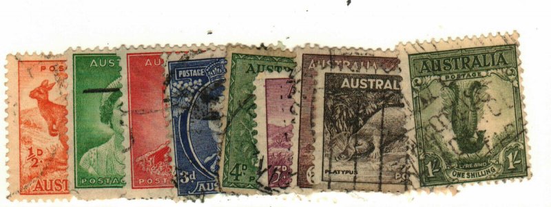 Australia #166-7, 169-175 used