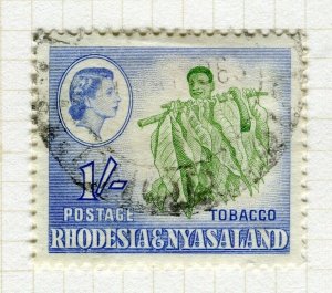 RHODESIA; & NYASALAND 1959 early QEII issue fine used 1s. value