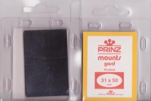 Prinz Black Stamp Mounts gard 31/50 40 Pieces