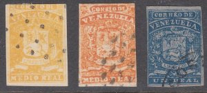 VENEZUELA  An old forgery of a classic stamP - 3 different value............D810