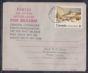 Canada -Feb 1973 Forces Air Letter, Nhut Air Base, South Vietnam
