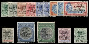 Bahamas #116-129 Cat$63.45, 1942 Landfall of Columbus, complete set, hinged