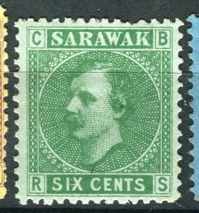 SARAWAK; 1875 early classic C.Brooke issue Mint unused 6c. value