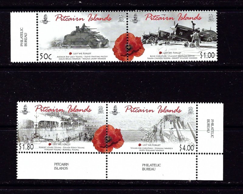 Pitcairn Is 703-04 MNH 2010 Anzac Day