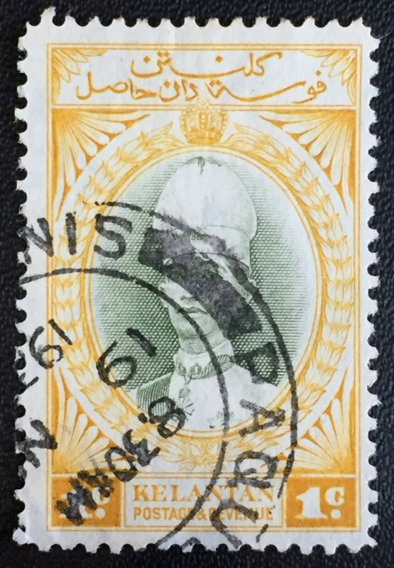 MALAYA KELANTAN 1937-40 1c SG#40 Postmark PAQUEBOT SINGAPORE M2827 