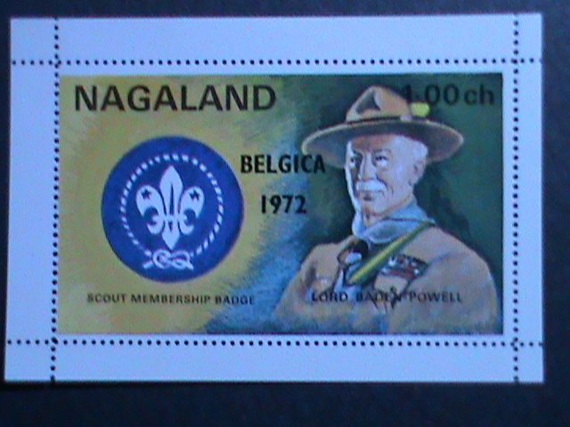 ​NAGALAND-1972-SCOUT MEMBERSHIP-BADGE-BELGICA'72-SCOUT DAY-MNH:S/S-VF