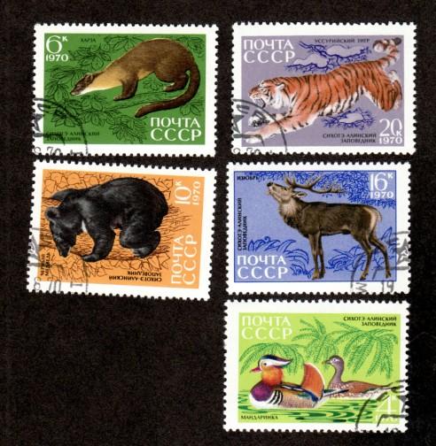 Russia # 3759-3763 Animals CTO NH!