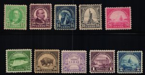 Scott #563-572 VF - Regular Issue - MNH - Lot - 1922-25