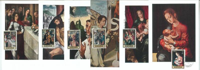 68898 - SPAIN - Set of 10 MAXIMUM CARDS 1970  - ART  Morales