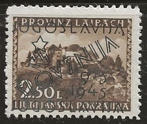 Yugoslavia ^ 1945 Slovenia Overprint On German Occupation (2.50L)