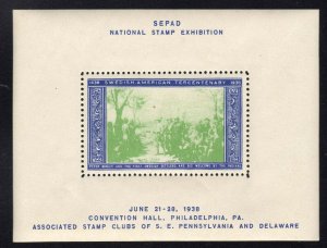 1938 SEPAD Swedish American Stamp Exhibition 4 Souvenir Sheets with Booklet 