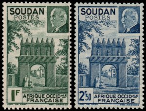 ✔️ VICHY FRANCE SUDAN 1941 - PETAIN & DJENNE GATE - Sc. 118/119 MNH ** [03P22]