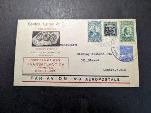 1930 Brazil Airmail First Flight Cover FFC Rio De Janeiro to London England