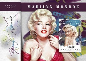 TOGO - 2018 - Marilyn Monroe - Perf Souv Sheet - Mint Never Hinged