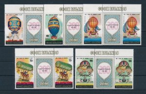 [114393] Cook Islands 1984 Aviation Manned flight hot air balloons Pairs MNH