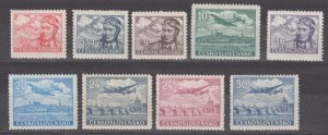 Czechoslovakia Scott #C19-C27 1946 MLH