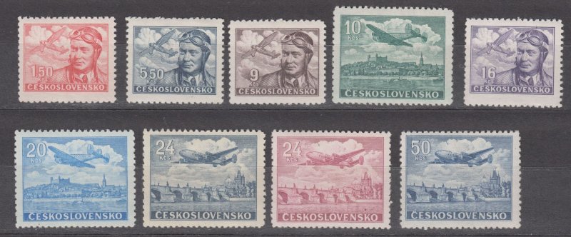 Czechoslovakia Scott #C19-C27 1946 MLH