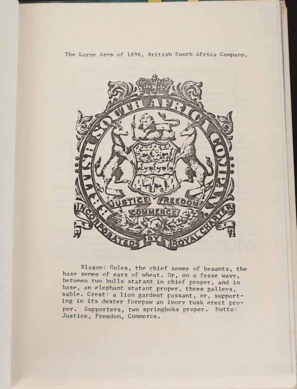 LITERATURE Rhodesia Notes on the Large Arms & the British South African Co 1896. 