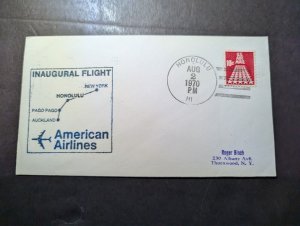 1970 USA First Flight Cover FFC Honolulu HI to Thornwood NY American Airlines