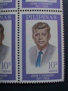 PHILIPPINES-1965-SC#925-7 U.S. PRESIDENT JOHN F. KENNEDY -MNH BLOCKS- VF