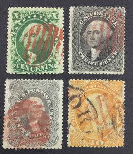 MOMEN: US STAMPS #35-38 USED LOT #74120*