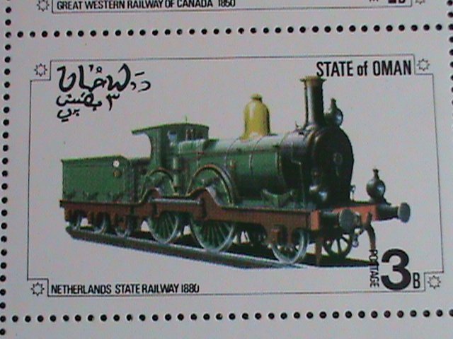 OMAN STAMP:WORLD FAMOUS CLASSIC TRAINS- STAMPS : MNH FULL SHEET VERY FINE