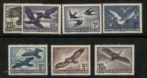 Austria 1950s Birds Set 60g-20S Mi955-956 968 984-987 Complete MNH 92976