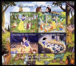 IVORY COAST - 2011 - Disney World, Snow White - Perf 4v Sheet -MNH-Private Issue