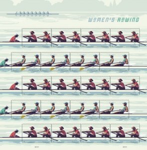 US Womens Rowing Mint Sheet of 20 Stamps 2022 Pre-Order Ships on 13 May 2022.