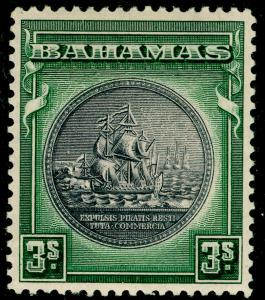 BAHAMAS SG132, 3s Slate-Purple & Myrtle-Green, LH MINT. Cat 38.