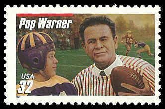 PCBstamps   US #3149 32c Glenn Pop Warner, extra red line, MNH, (11)