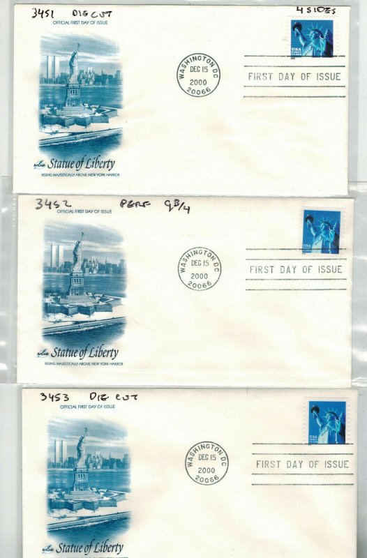 STATUE OF LIBERTY Above New York Harbor SET OF 6 FDCs All Different Printings!