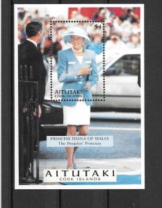 AITUTAKI MNH SOUV SHEET SC#523 DIANA SCV$6.00