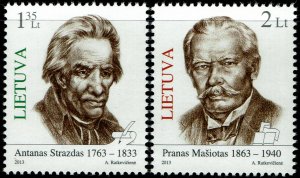 Lithuania #993-994  MNH - Famous Men Poet Writer (2013)