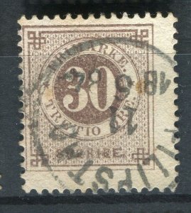 SWEDEN; 1870s early classic 'ore' issue used 30ore. value fair Postmark