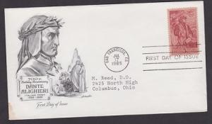 1268 Dante Alighieri Artmaster FDC with neatly typewritten address