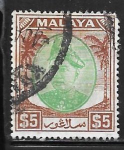 Malaya Selangor 94: $5 Sultan Hisamuddin Alam Shah, used, F-VF