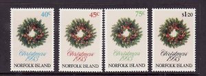 Norfolk Is.-Sc#546-9- id8-unused NH set-Christmas-Wreaths-1993-