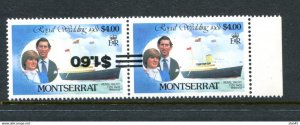 Montserrat 1985 Caribbean Royal Visit Inverted Surcharge Pairs MNH 14339