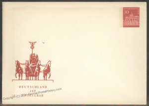 Germany BRD Bundesrepublic 10pf Brandenburg Gate Postal Stationery Cover 104220