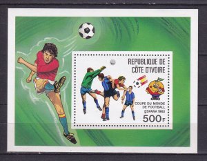 Cote d'Ivoire 1982 Football World Cup Spain Block Mi Bl24 MNH